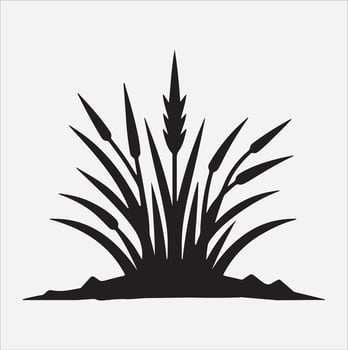 grass silhouette illustration on White Background vector