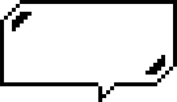8bit retro game pixel speech bubble balloon icon sticker memo keyword planner text box banner png