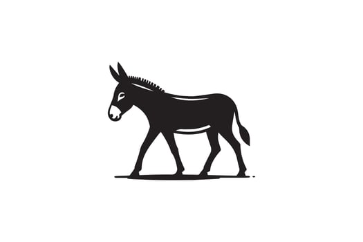 A black and white donkey logo on a white background vector