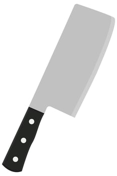 butcher meat cleaver flat illustration isolated on white background. vector