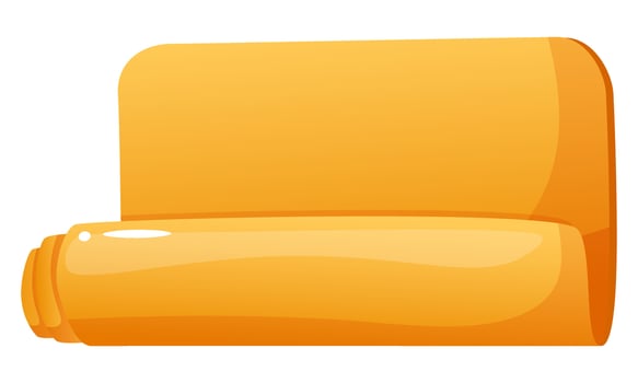 Yellow rolled mat for fitness, gymnastics, yoga, tourism. Gymnastic mat. Accessory for sports. Mat for meditation, camping and physical activity. vector