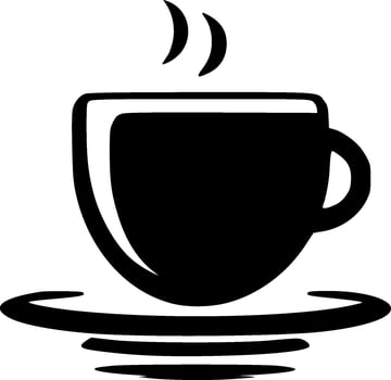 Coffee - Black and White Isolated Icon - illustration vector