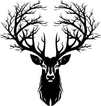 Elk, Minimalist and Simple Silhouette - illustration vector