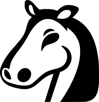 Hippopotamus, Black and White illustration vector