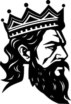 King, Black and White illustration vector