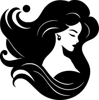 Mermaid, Minimalist and Simple Silhouette - illustration vector