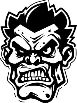 Zombie - Black and White Isolated Icon - illustration vector