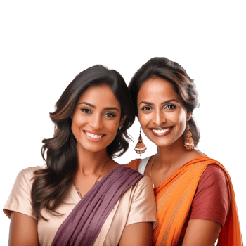 two women posing for a photo with a cross on it, portrait of two women png