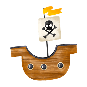 Large old wooden pirates ship with scull image. Hand drawn isolated boat illustration on isolated background. Travelling by water png