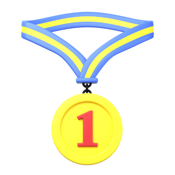 School and Education 3D icon concept. 3d illustration of First Place Medal png