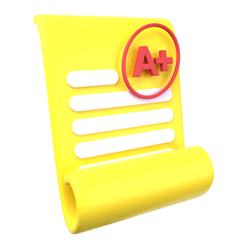 School and Education 3D icon concept. 3d illustration of Exam Result png