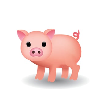 Pig emoji illustration isolated on white background vector