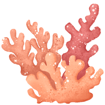 Watercolor Hand drawn illustration underwater animals corals seashells marine wild life children clip art for textile, decoration, posters, inviation, greeting cards png