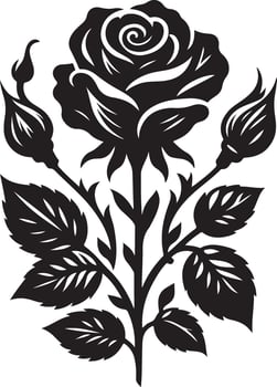 Rose flower Silhouette illustration vector