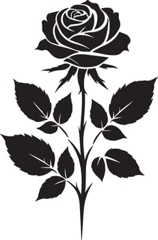 Rose flower Silhouette illustration vector