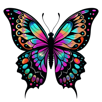 A butterfly with intricate and colorful wing patterns stands png