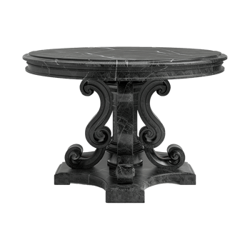 Chinese stone black dining table isolated on transparent background png