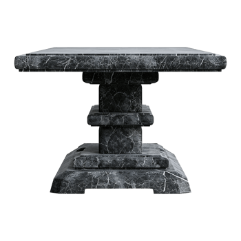 Chinese stone black dining table isolated on transparent background png
