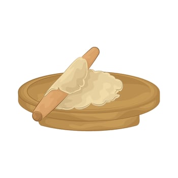 Illustration of dough on a cutting board vector