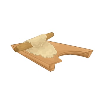Illustration of dough on a cutting board vector