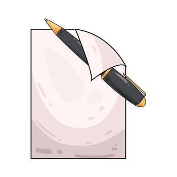 Illustration of pen and paper vector