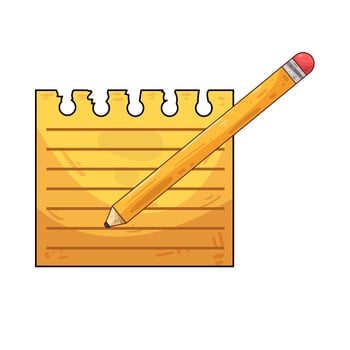 Illustration of paper and pencil vector