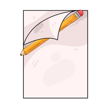 Illustration of paper and pencil vector