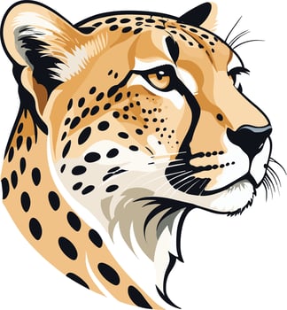 Scalable Majestic Cheetah Head vector