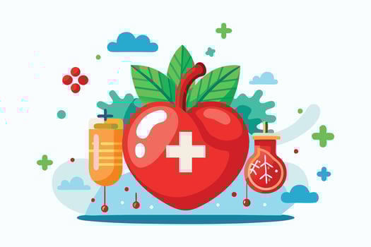Organ donation day illustration with heart. vector