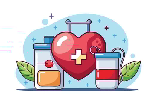 Organ donation day illustration with heart. vector