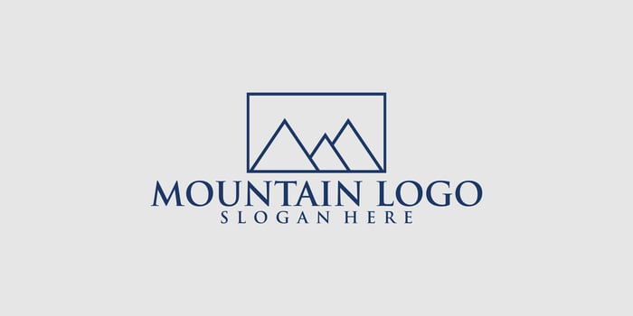 Simple mountain logo design with modern style premium vector