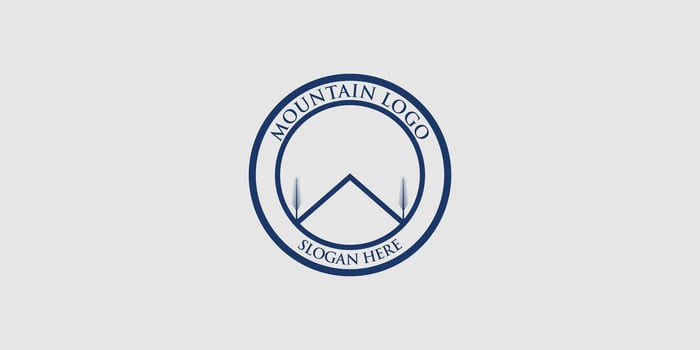 Simple mountain logo design with modern style premium vector