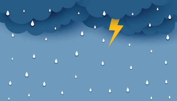 Monsoon season. Rainy season. Illustration of heavy rain. illustration of rain cloud vector
