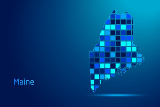 concepts of Maine Network Digital Technology Graphic illustration. Blue Color. Internet Futuristic Concept Map. vector