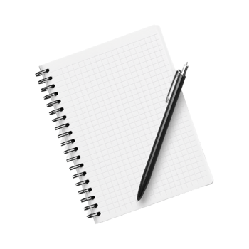 Blank Notebook with Pen on Transparent Background png