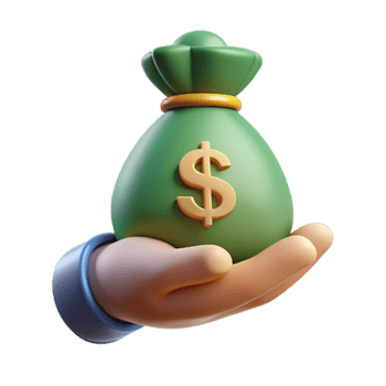 Hand Give Money Bag 3d Asset png