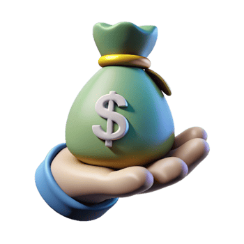 Hand Give Money Bag 3d Render png