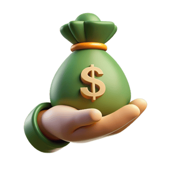 Hand Give Money Bag 3d Item png