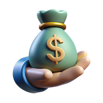 Hand Give Money Bag 3d Design png