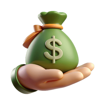 Hand Give Money Bag 3d Illustration png