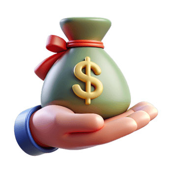 Hand Give Money Bag 3d Image png