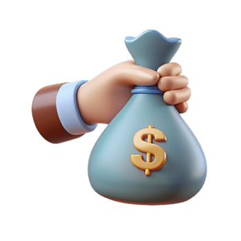 Hand Hold Money Bag 3d Graphic png