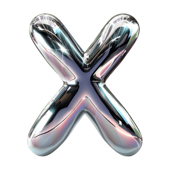 3D X Sign on Transparent Background png