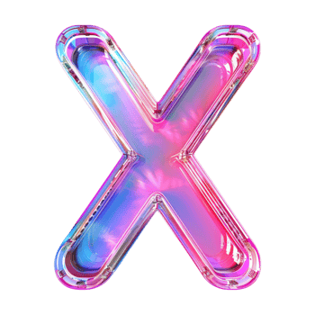 3D X Sign on Transparent Background png