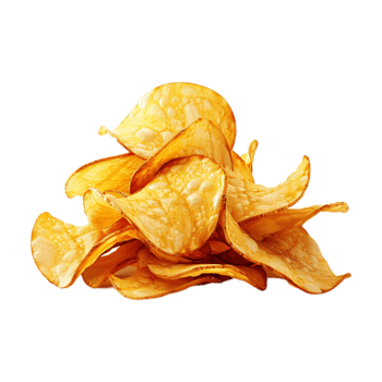 Fried Potato Chips on Transparent Background png