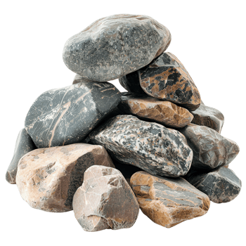 A pile of rock stones isolated on a transparent background png