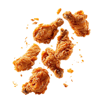 Fried Nuggets in Air on Transparent Background png