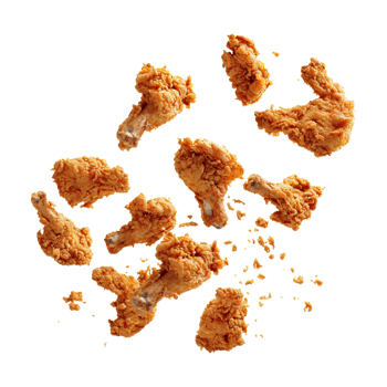 Fried Nuggets in Air on Transparent Background png