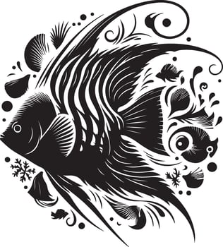 Angelfish Silhouette illustration vector