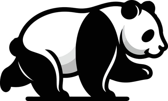 Panda black illustration vector